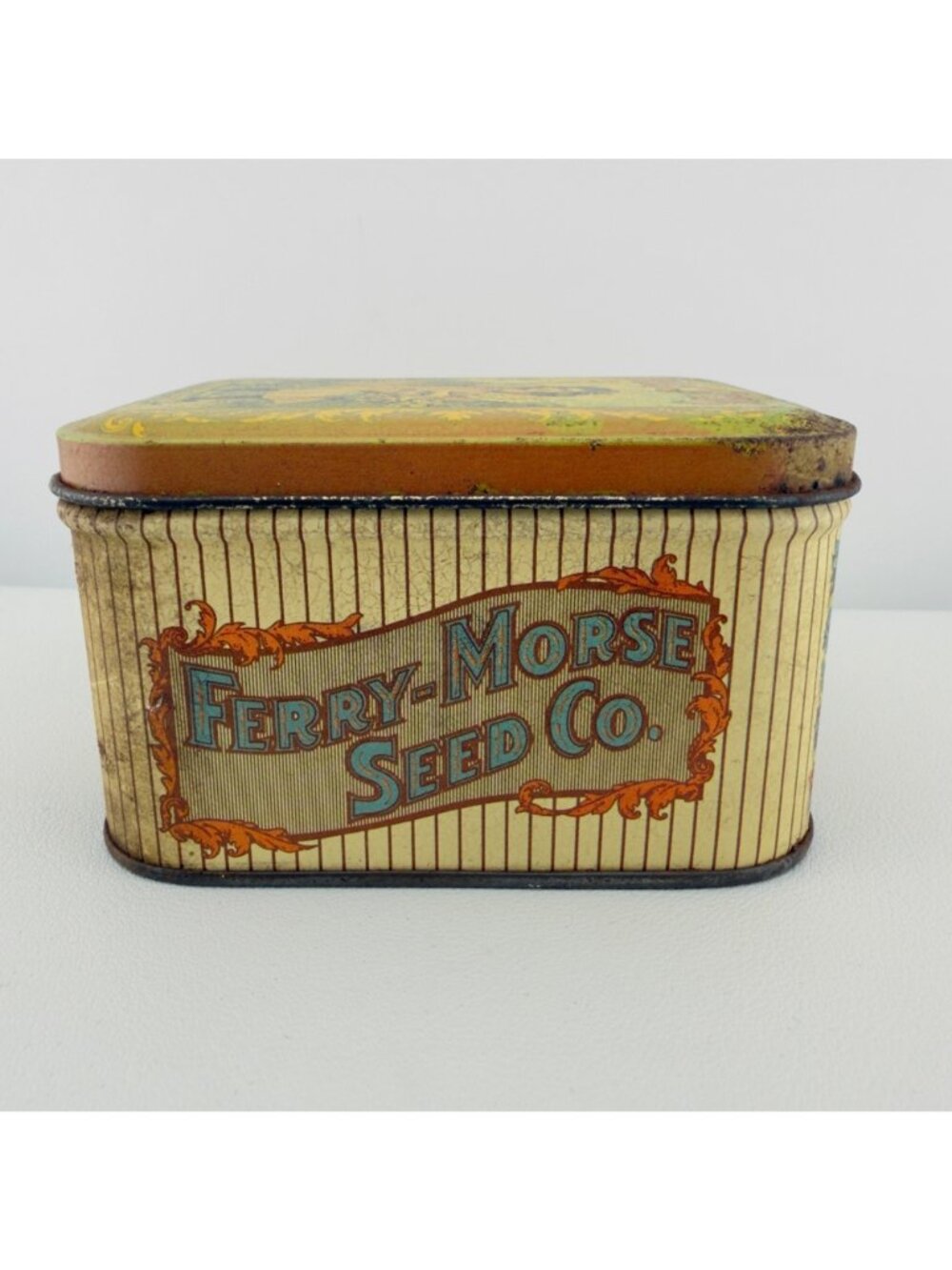 Vintage Ferry Morse Flower Seeds Tin Storage Box Advertising Decorative - Picture 7 of 12